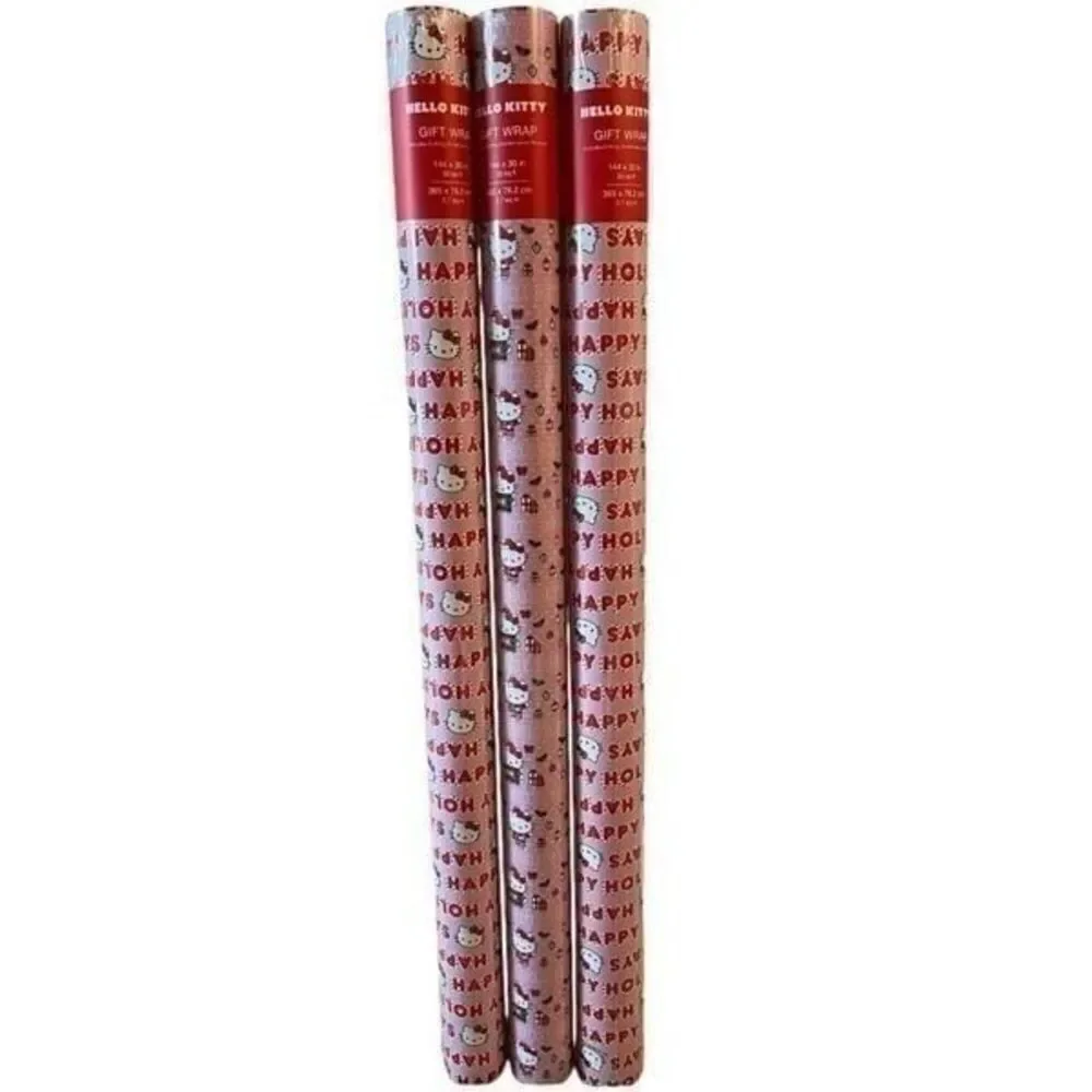 Hello‎ Kitty Happy Holiday's Pink Wrapping Paper Set